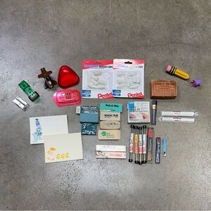 Vintage School Office Supply Lot NOS Scripto Pentel Erasers Leads Sharpeners